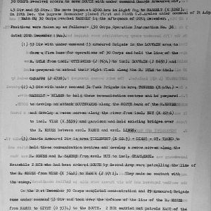 German attack in the Ardennes: Operation by 30 Corps