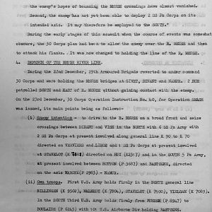 German attack in the Ardennes: Operation by 30 Corps