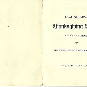 2nd Army Thanksgiving Service Sheet