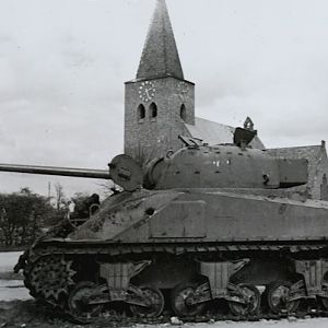 Knocked out Sherman Firefly (Rhinecrossing, March 28th, 1945)